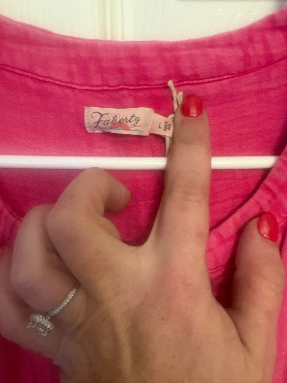 Faherty Pink Gauze Maxi Dress NWT Large Preppy Old Money - Picture 8 of 8